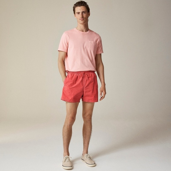 J. Crew Red 5" pigment-dyed swim trunks - Picture 1 of 12